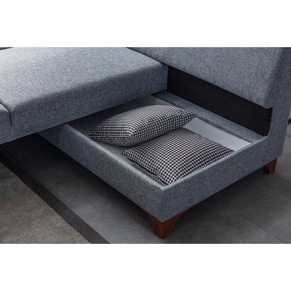 Ugaona Sofa Tloft Lijeva - Siva slika 7
