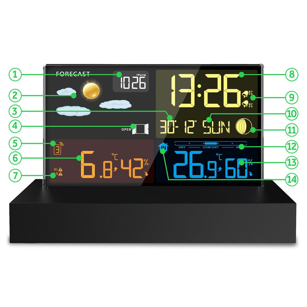 Meteorološka stanica s zaslonom BD-912 crna slika 8