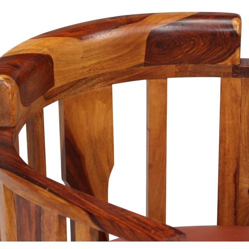 Blagovaonske stolice od prave kože i masivnog drva šišama 2 kom slika 7