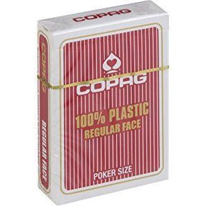 COPAG karte za poker 100% plastika regular index, crvene