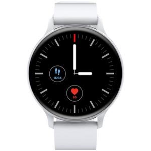 CANYON Badian SW-68, Smartwatch, Realtek 8762CK, 1.28''TFT 240x240px; RAM : 160KB, Lithium-ion polymer battery, 3.7V 190mAh Include, Silver Zinc alloy middle frame + plastic bottom case+ white Silicone strap + silver strap buckle, 44.9x 10.9mm, stra