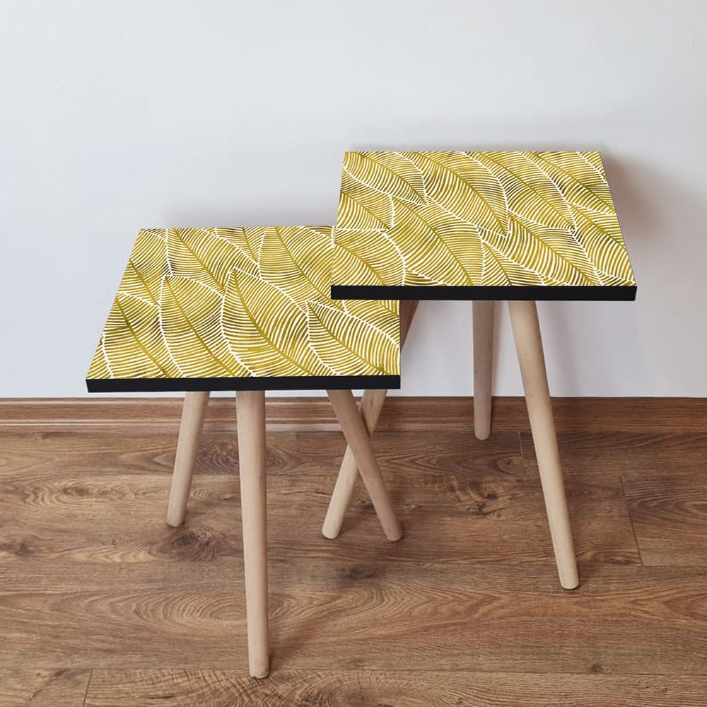 Nesting stolovi 2Shp239 - (2 komada) - boje: žuta, bijela slika 1