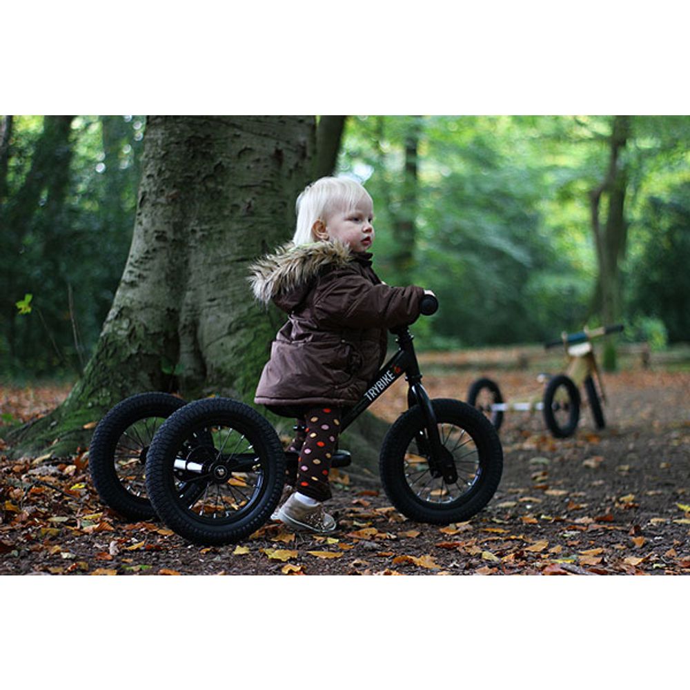 TRYBIKE Balans bicikl 2u1 Steel, Black slika 8