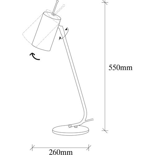 Opviq Stolna lampa TABLE metalna crna, 8 x 26 cm, visina 55 cm, duljina kabla 200 cm, E27 40 W, Sivani - MR-611 slika 8