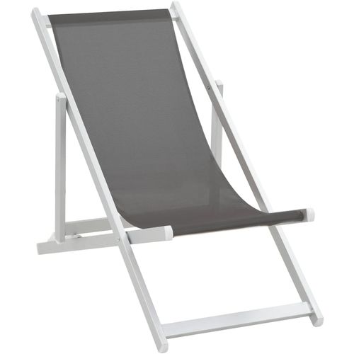 Sklopive stolice za plažu od aluminija i tekstilena 2 kom sive slika 24