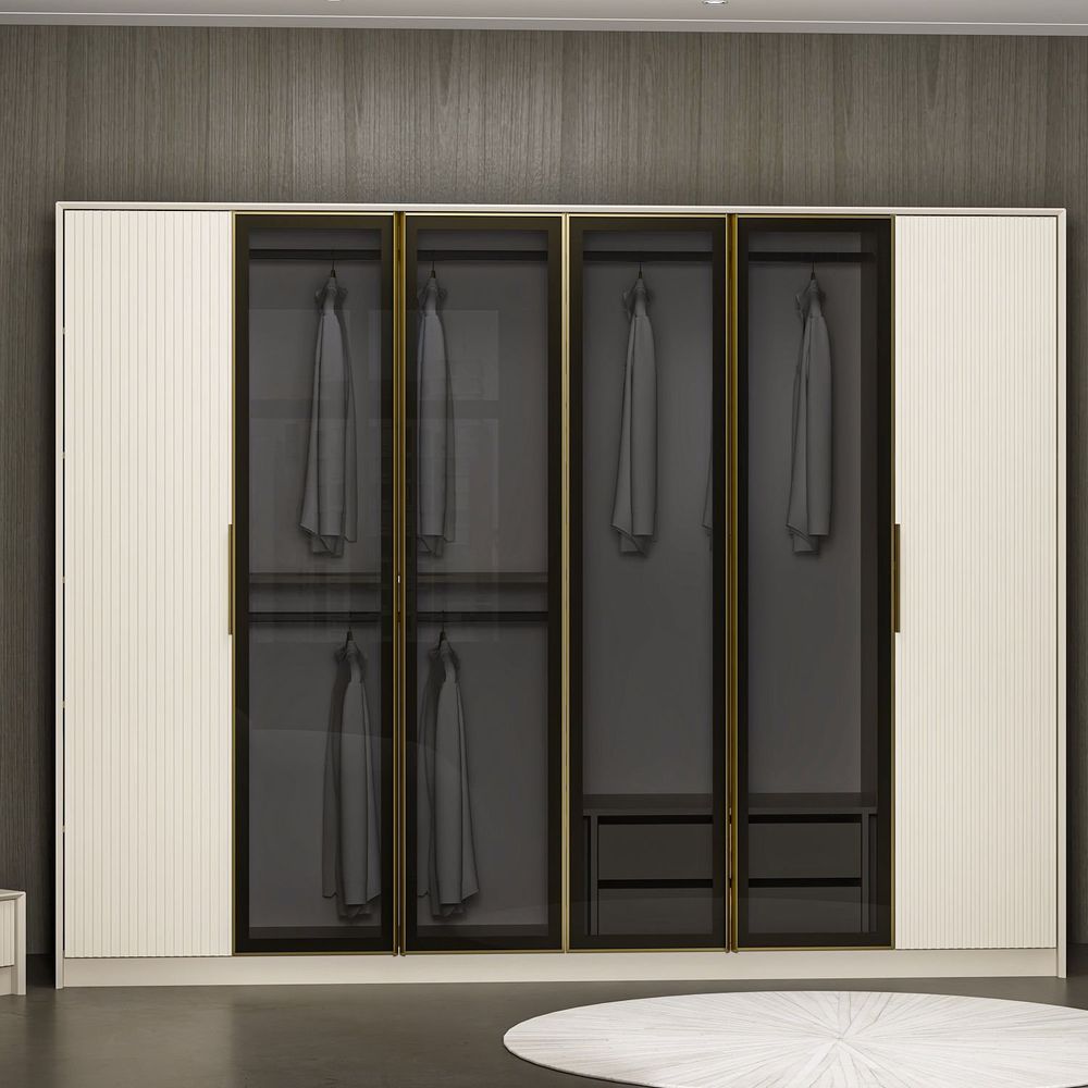 Luxe - 7937 Bijela Zlatna Fume Garderoba slika 1