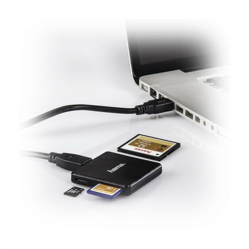 Hama USB 3.0 Multi-Card Reader, SD/microSD/CF, black slika 4