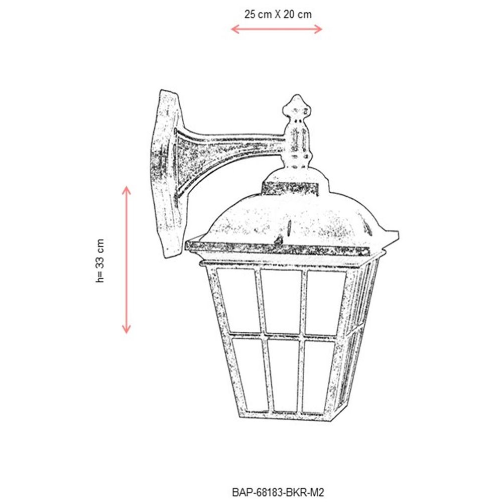 BAP-68183-BKR-M2 Smeđa Spoljašnja Zidna Lampa slika 3