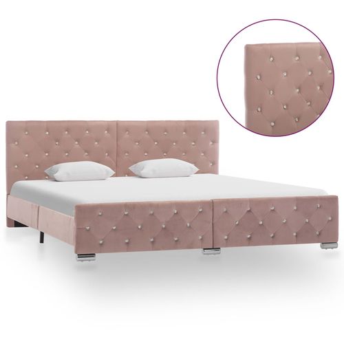 Okvir za krevet ružičasti baršunasti 180 x 200 cm slika 10