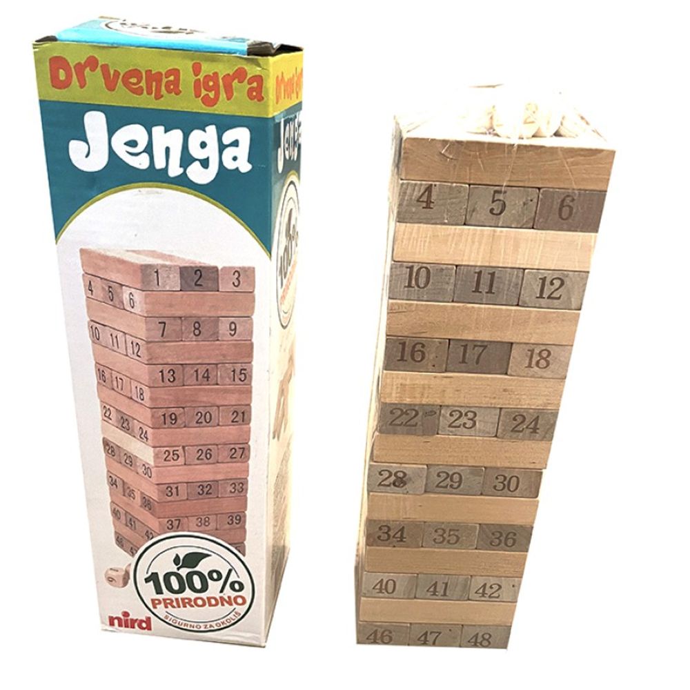 Drvena igra Jenga QY-01 48 dijelova slika 1