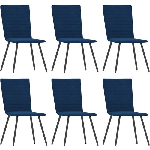 Blagovaonske stolice 6 kom plave baršunaste slika 19