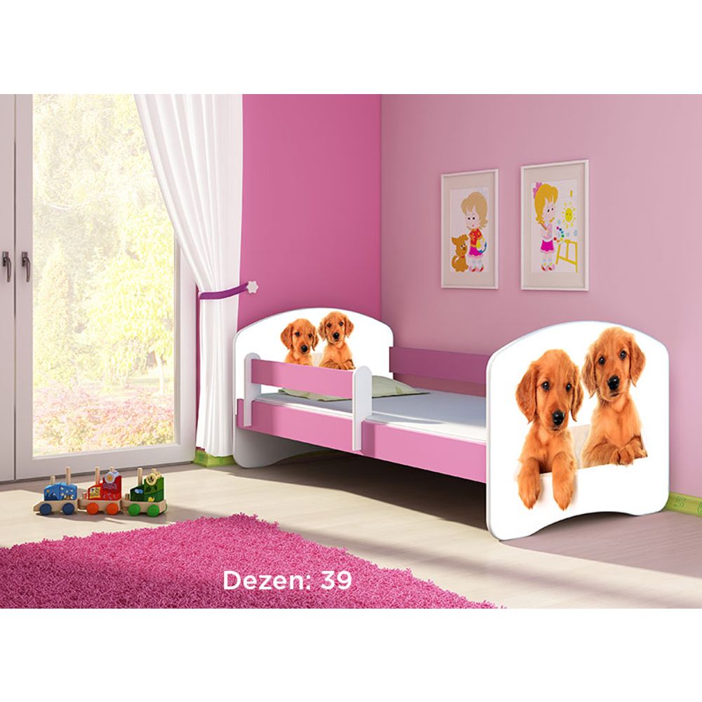 ACMA Dječiji krevet Acma II Pink - 140x70cm - Dezen 39 slika 2
