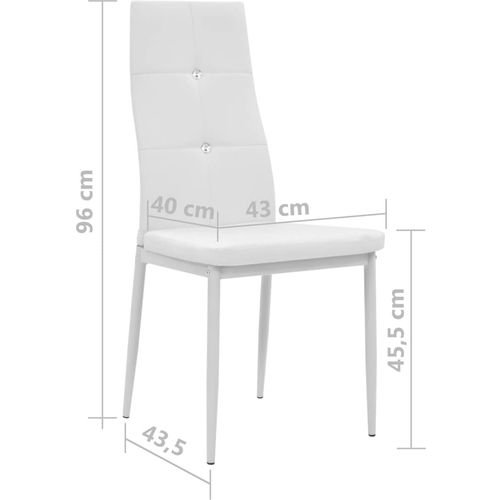 Blagovaonske stolice od umjetne kože 6 kom bijele slika 17