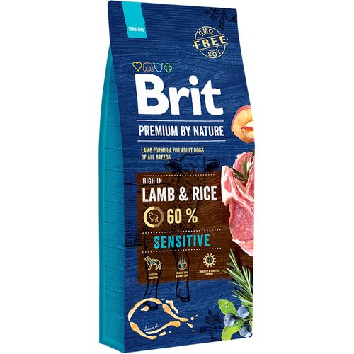 Brit Premium By Nature Sensitive janjetina i riža, 15 kg slika 1