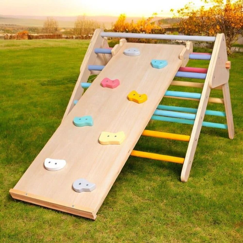 Kinder Home Drvena penjalica i tobogan Pikler 2U1 slika 7