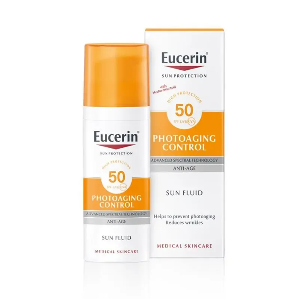 EUCERIN SUN FLUID ANTI AGE SPF 50 50ML slika 1