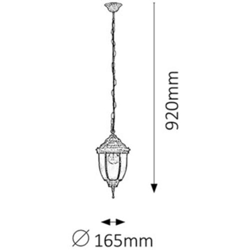 Rabalux Nizza spoljna visilica E27 60W a. zlatna IP43 Spoljna rasveta slika 2