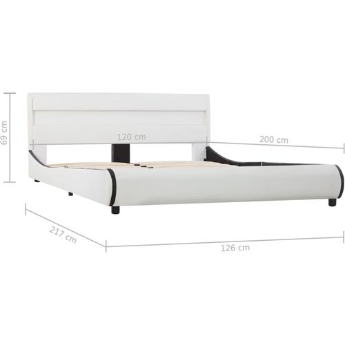Okvir za krevet od umjetne kože LED bijeli 120 x 200 cm slika 44