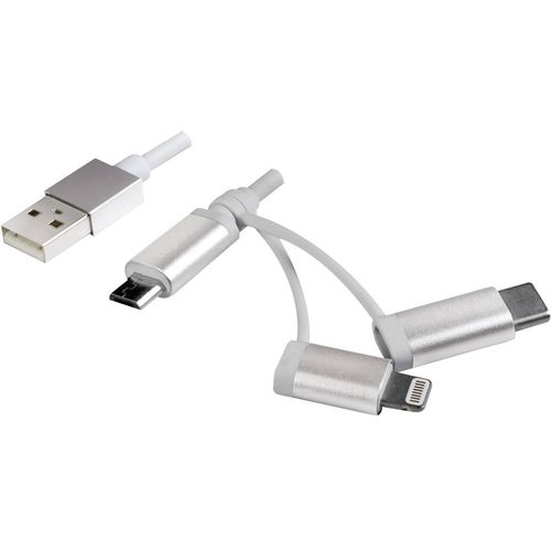LogiLink USB kabel USB 2.0 USB-A utikač, USB-C® utikač, USB-Micro-B utikač, Apple Lightning utikač 1.00 m bijela  CU0126 slika 1