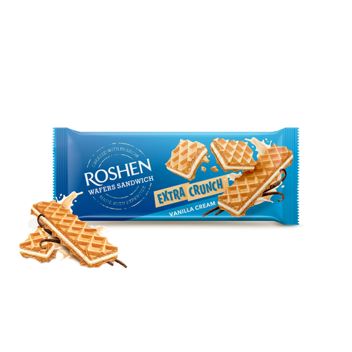 Roshen sandwich crunch vafli vanilija 142g slika 1