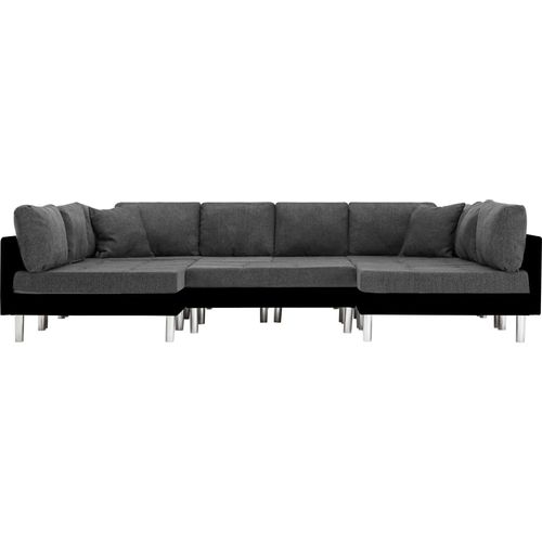 Modularna sofa od umjetne kože crna slika 5