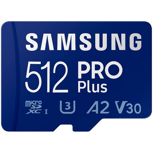 Samsung MB-MD512KB/WW MicroSD 512GB, PRO Plus, SDXC, UHS-I U3 V30 A2, Read up to 160MB/s, Write up to 120 MB/s, for 4K and FullHD video recording, w/USB Card Reader slika 1