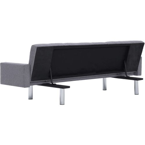 282217 Sofa Bed with Armrest Light Grey Polyester slika 6