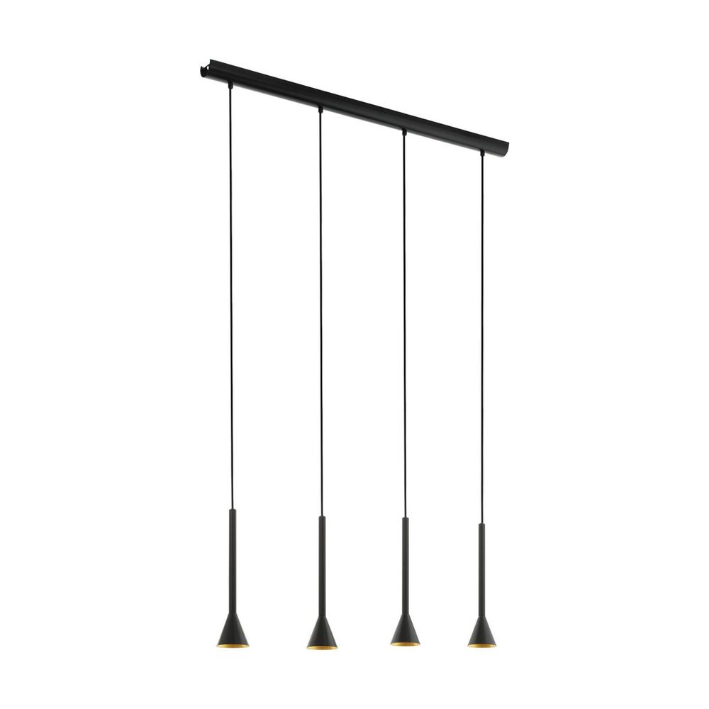 Eglo Cortaderas Visilica/4, LED, GU10, 4x5W, Crno/Zlatna slika 1