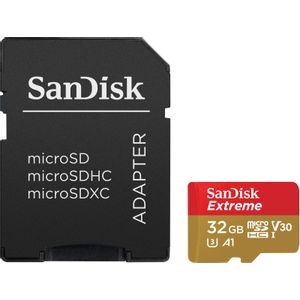 SanDisk Extreme microSDHC 32GB + SD adapter za akcijske sportske kamere - 100MB/s A1 C10 V30 UHS-I U3