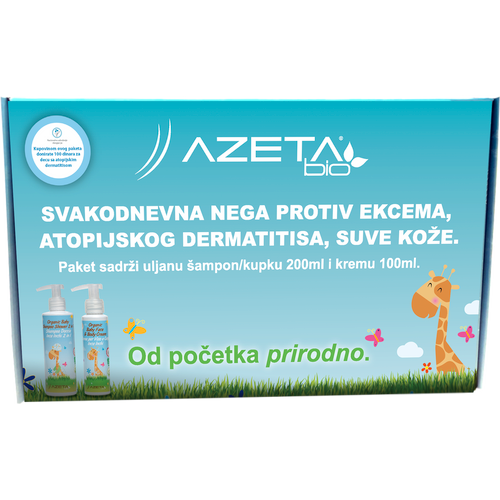AzetaBio Organski paket za Ekcem, Dermatitis I Suvu kožu (uljani šampon/kupka 200ml, krema za lice i telo 100ml) slika 3