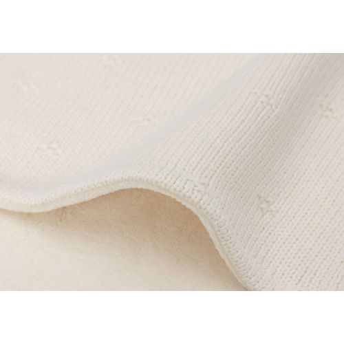 Jollein dekica prekrivač Cradle Cosy Knit 75x100 cm - Ivory/Velvet slika 2