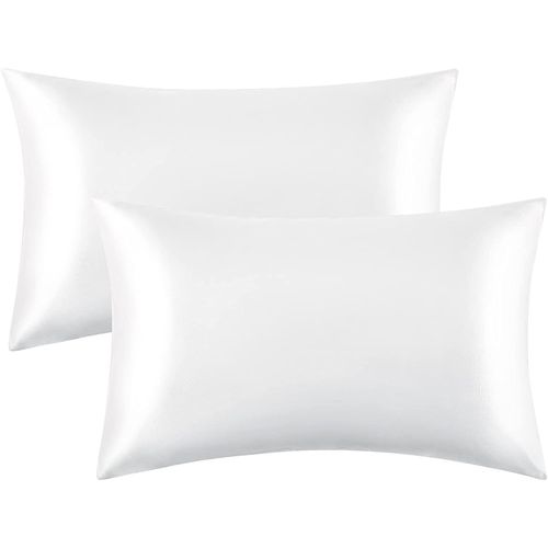 Mativo Saten glat jastučnica 50x70 cm, bijela preklop slika 1