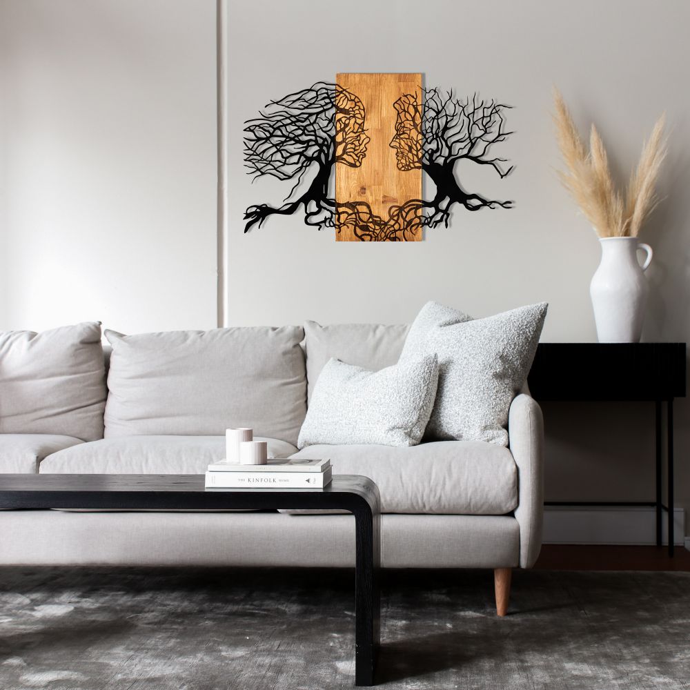 Tutku Black Walnut Ukrasni Drveni Zidni Dodatak slika 3