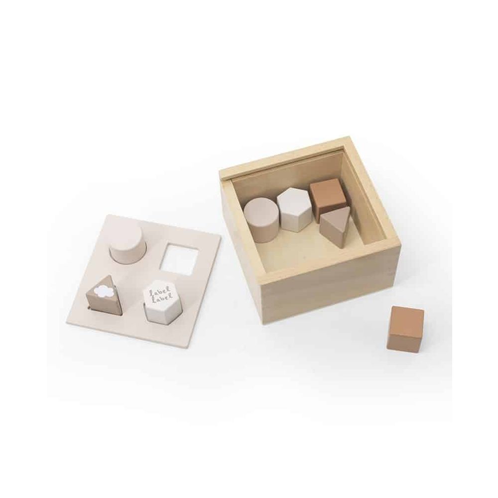 Label Label Drvena kutija za sortiranje oblika, Nougat slika 2