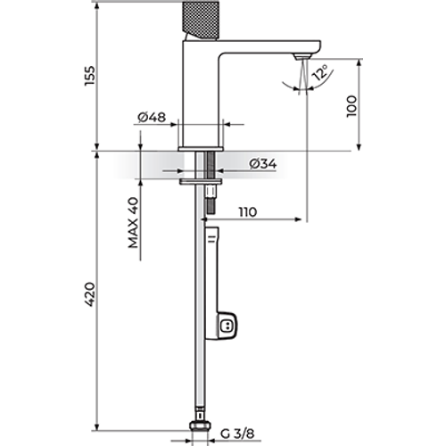 Rosan S.2 BLACK - GOLD Baterija za lavabo - hladna voda slika 2