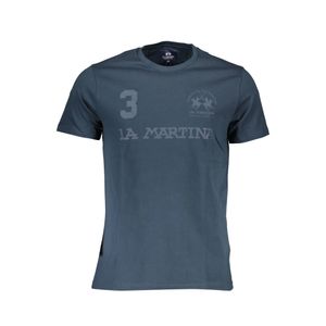 LA MARTINA MEN'S BLUE SHORT SLEEVE T-SHIRT