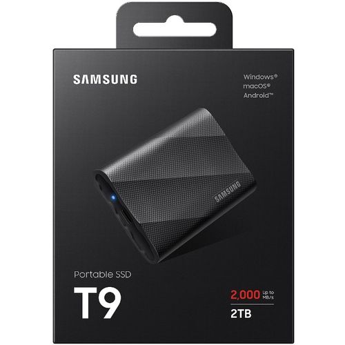 Samsung MU-PG2T0B/EU Portable SSD 2TB, T9, USB 3.2 Gen.2x2 (20Gbps), [Sequential Read/Write: Up to 2000MB/sec /Up to 1,950 MB/sec], Up to 3-meter drop resistant, Black slika 3