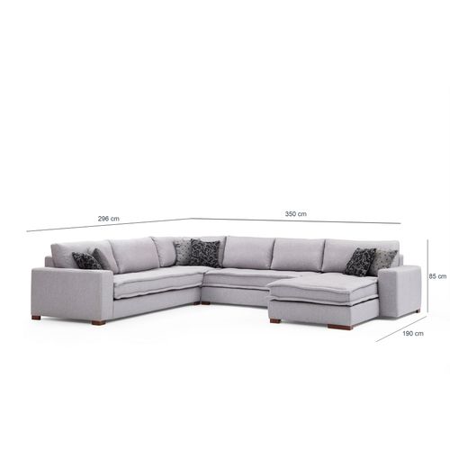 Atelier Del Sofa Kutna garnitura LENA, svjetlo siva, Lena Corner - Light Grey slika 7