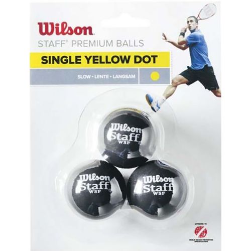 Wilson staff squash yellow dot 3 pack ball wrt618300 slika 2