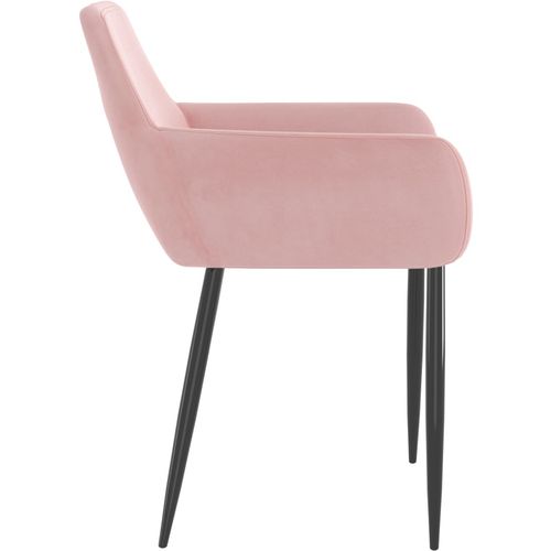 Blagovaonske stolice 2 kom ružičaste baršunaste slika 11