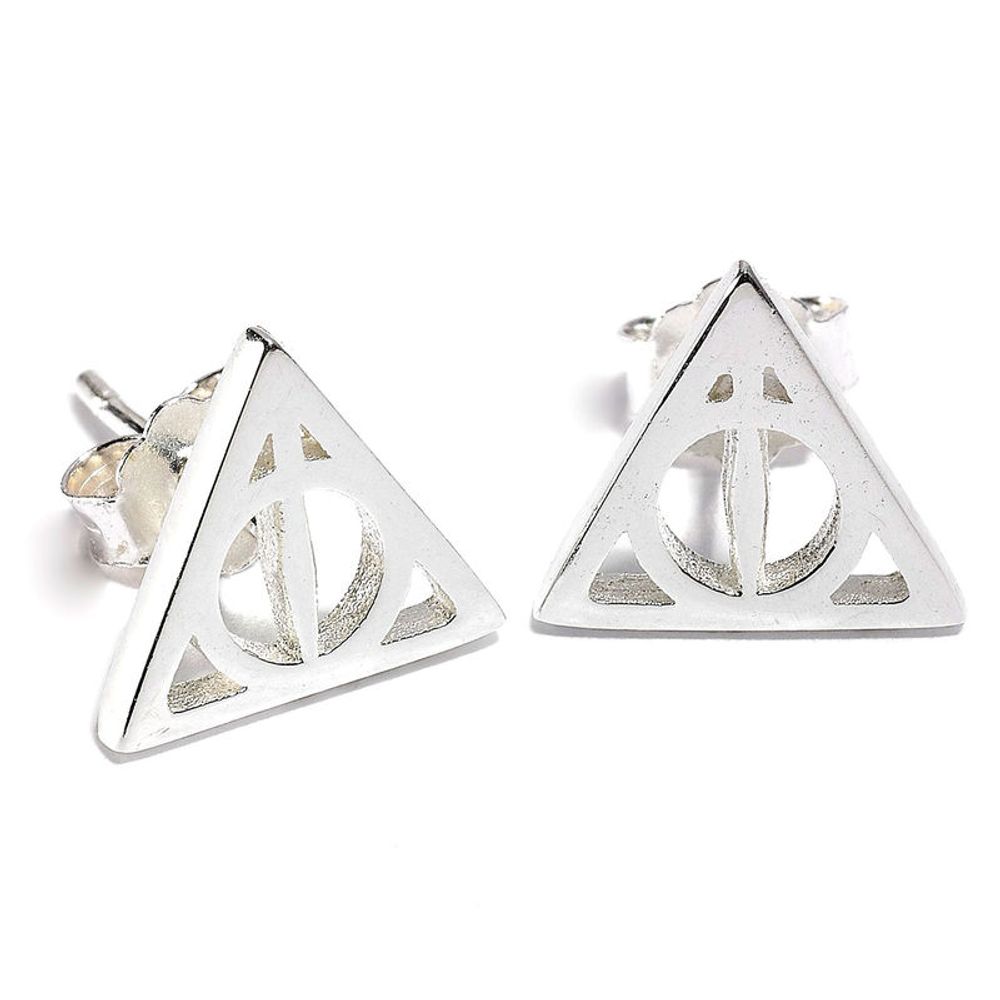 Harry Potter Deathly Hallows srebrne naušnice slika 6