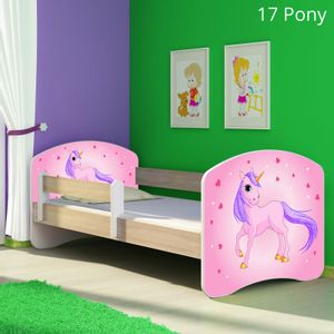 Dječji krevet ACMA s motivom, bočna sonoma 140x70 cm - 17 Pony