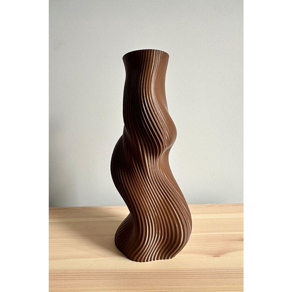 Decorative vase Wave, colour: brown slika 2