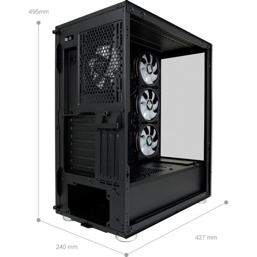 Kuciste LC Power LC-808B-ON  Skylla_X, Midi-ATX Case, black, 4x120mm ARGB fan slika 26