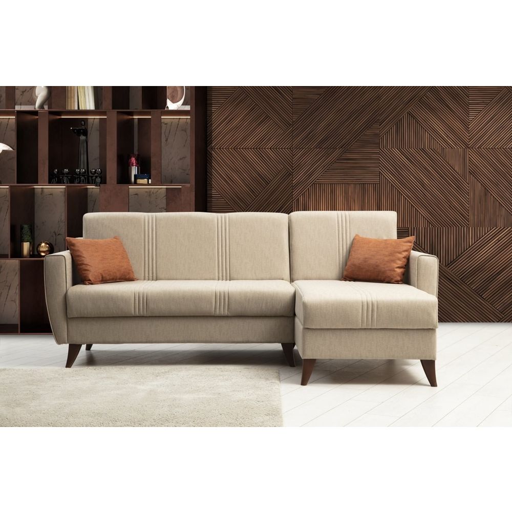Zaden - Bež Ugaoni Sofa-Krevet slika 3