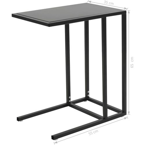 Stol u obliku slova C metalni 35 x 55 x 65 cm crni slika 33