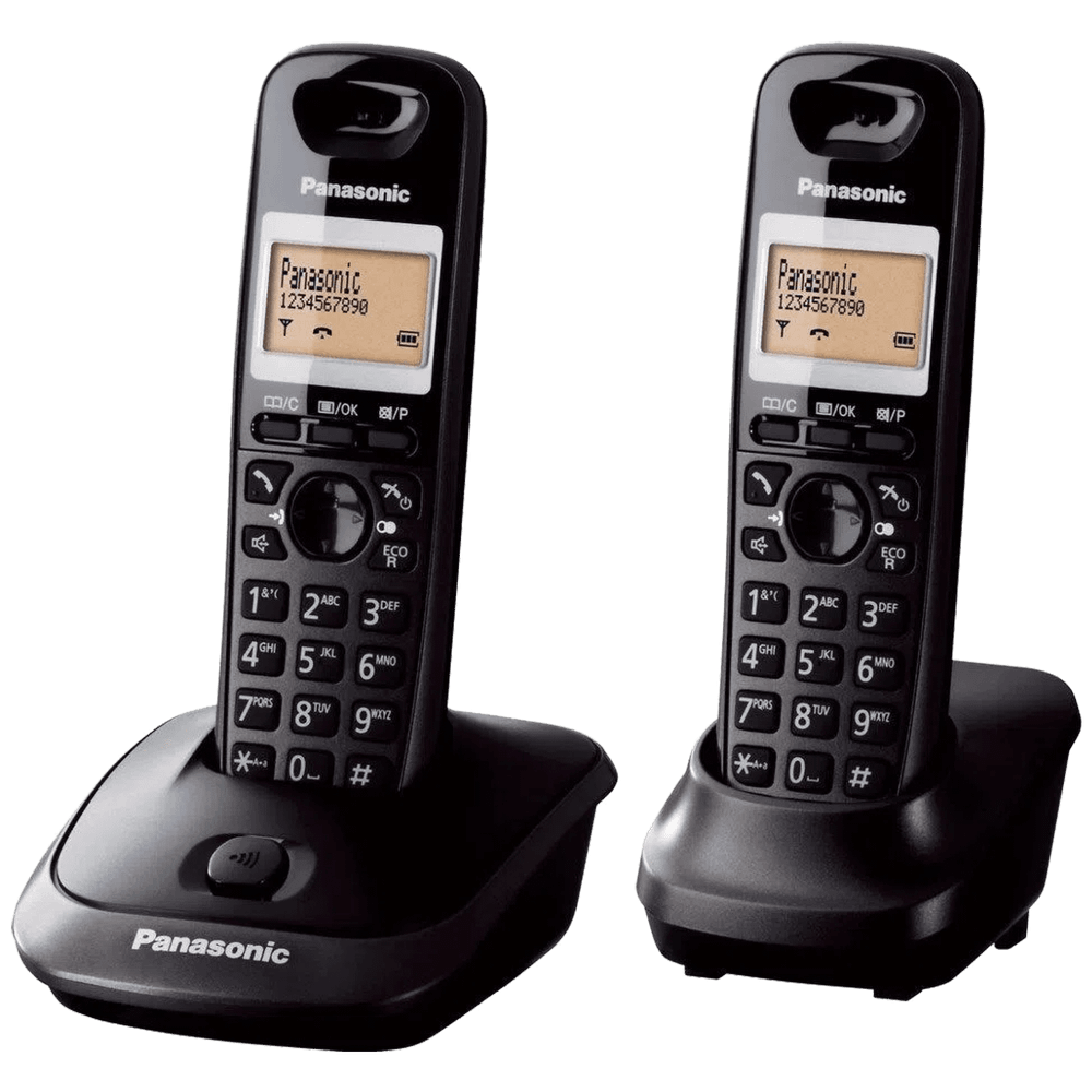 Panasonic Telefon, bežični, sa dvije slušalice, DECT, 1,4"LCD, crna - KX-TG2512FXT slika 1