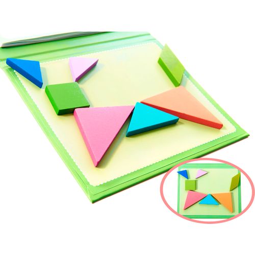 Montessori magnetna knjiga puzzle 3d tangram blokovi slika 5
