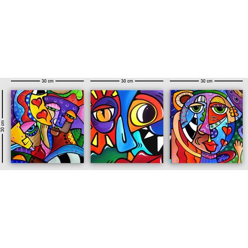 Wallity pmdr40 Multicolor Decorative Canvas Painting (3 Pieces) slika 2