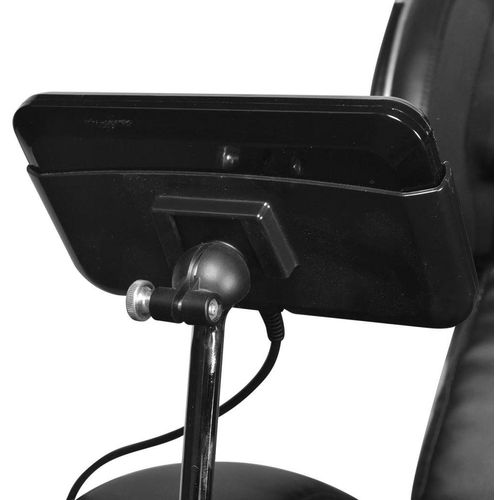 Masažna fotelja od umjetne kože crna sa ekranom slika 5